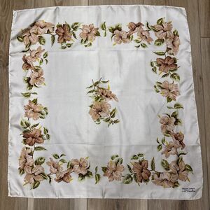 Vintage Bermuda Hibiscus Silk Scarf  H. A. & E. Smith
